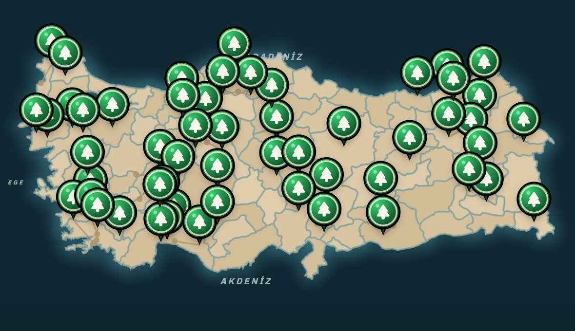 Türkiye haritasında Kazdağı seçimi